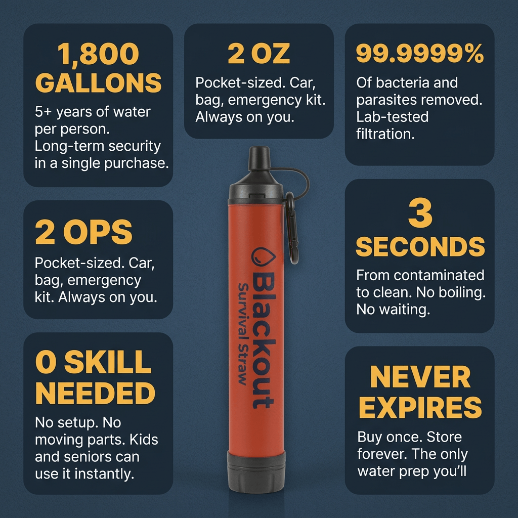 Blackout Water Survival Straw