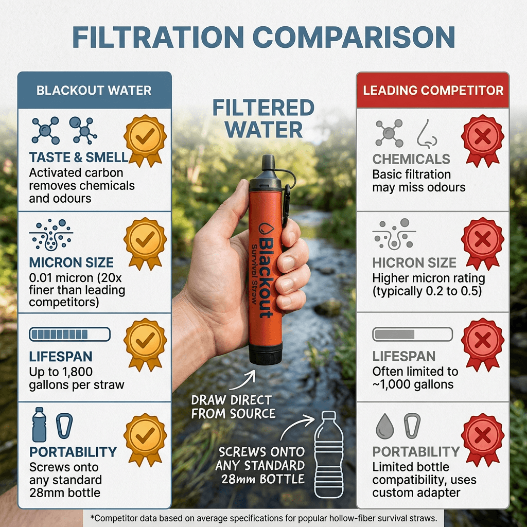 Blackout Water Survival Straw